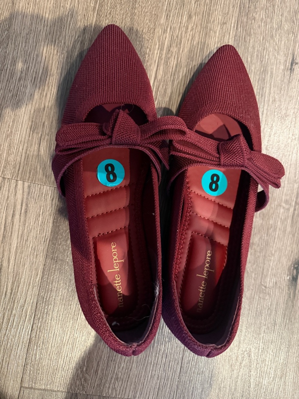 Nanette lepore pointed cameron shoes, burgundy size 8